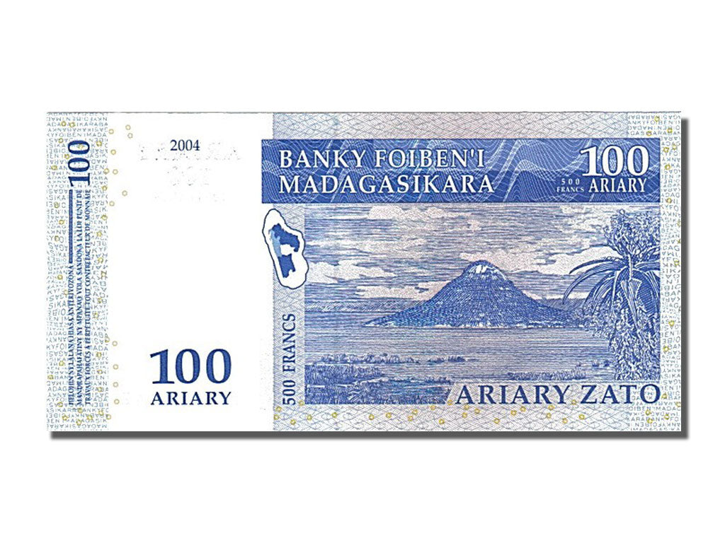 Banknote, Madagascar, 100 Ariary, 2004, UNC(65-70)