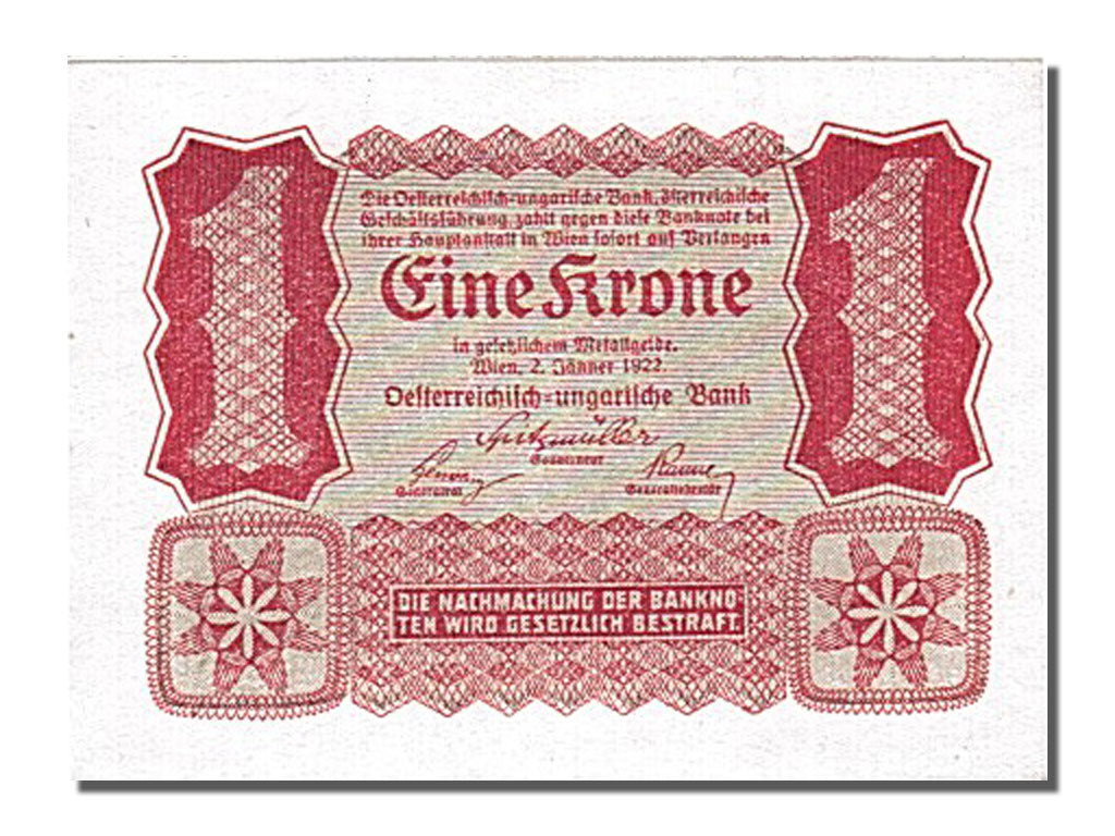 Geldschein, Österreich, 1 Krone, 1922, UNZ