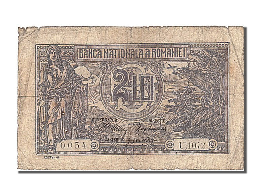 Romania, 2 Lei, 1915, KM #18, 1915-03-12, VF(30-35), 0054 U.1072