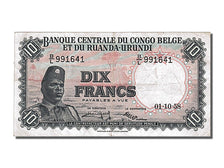 Belgian Congo, 10 Francs, 1958, 1958-10-01, EF(40-45), B/L 991641