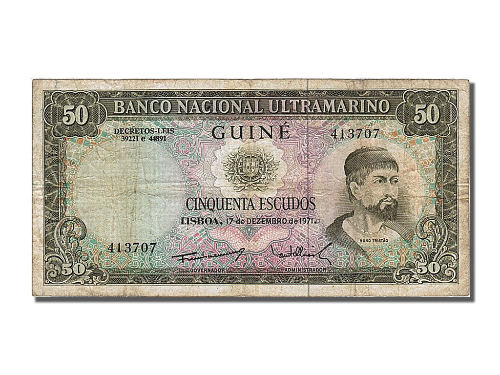Banknote, Portuguese Guinea, 50 Escudos, 1971, 1971-12-17, EF(40-45)