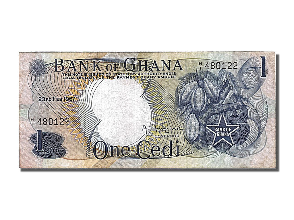 Ghana, 1 Cedi, 1967, KM #10a, 1967-02-23, EF(40-45), H/I 480122