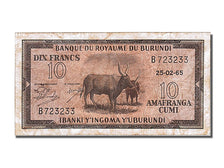 Burundi, 10 Francs, 1965, KM #9, 1965-02-25, EF(40-45), B723233
