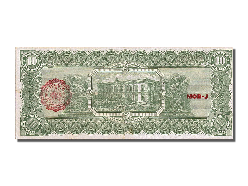 Banknote, Mexico - Revolutionary, 10 Pesos, 1914, 1914-02-10, AU(55-58)