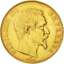 FRANCE, Napoléon III, 50 Francs, 1858, Paris, KM #785.1, EF(40-45), Gold, Gadour