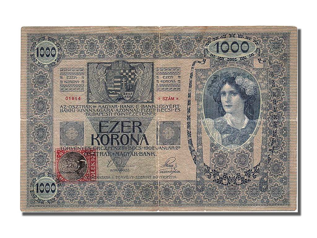 Czechoslovakia, 1000 Korun, 1902, KM #5, 1902-01-02, EF(40-45), 01814
