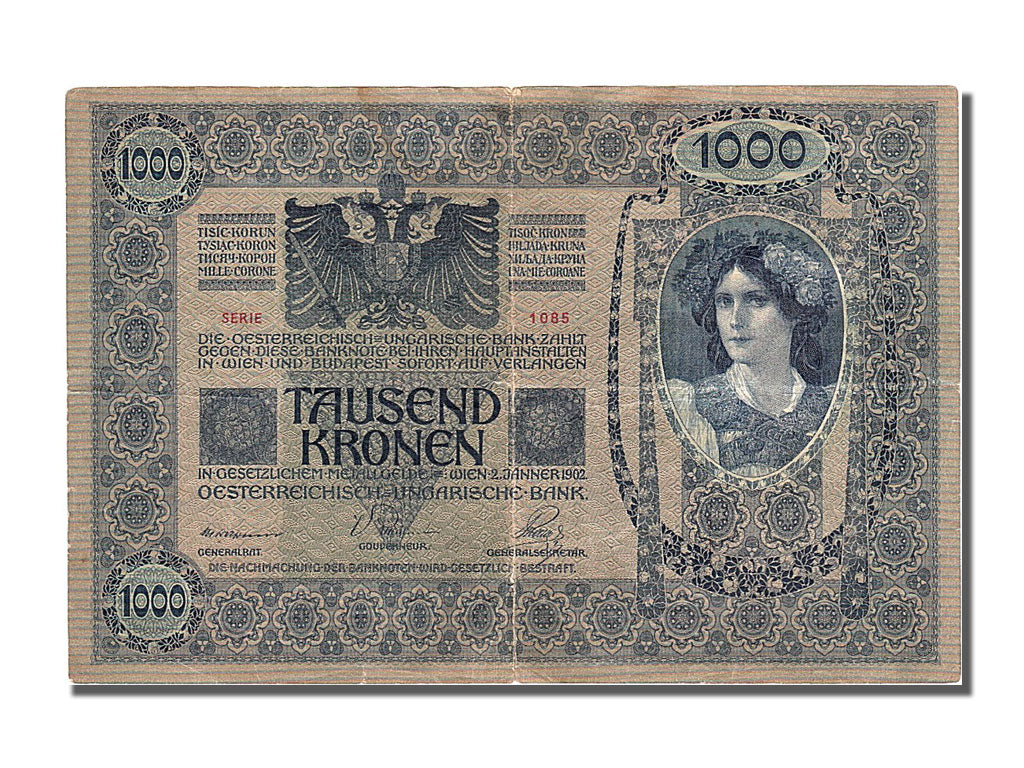 Czechoslovakia, 1000 Korun, 1902, KM #5, 1902-01-02, EF(40-45), 01814