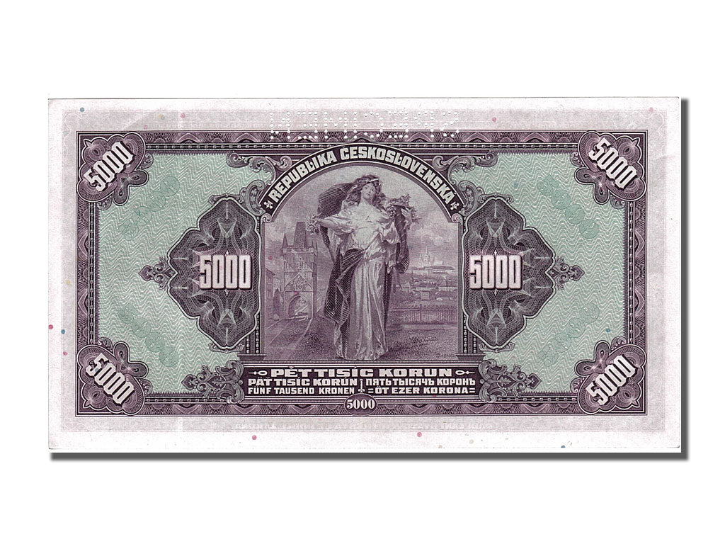 Banknote, Czechoslovakia, 5000 Korun, 1920, 1920-07-06, UNC(65-70)