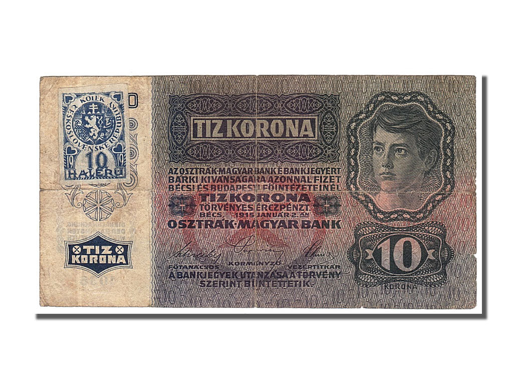 Czechoslovakia, 10 Korun, 1915, KM #1a, 1915-01-02, EF(40-45), 711143