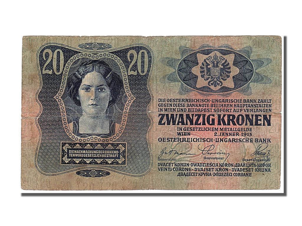 Czechoslovakia, 20 Korun, 1913, KM #2, 1913-01-02, EF(40-45), 415095