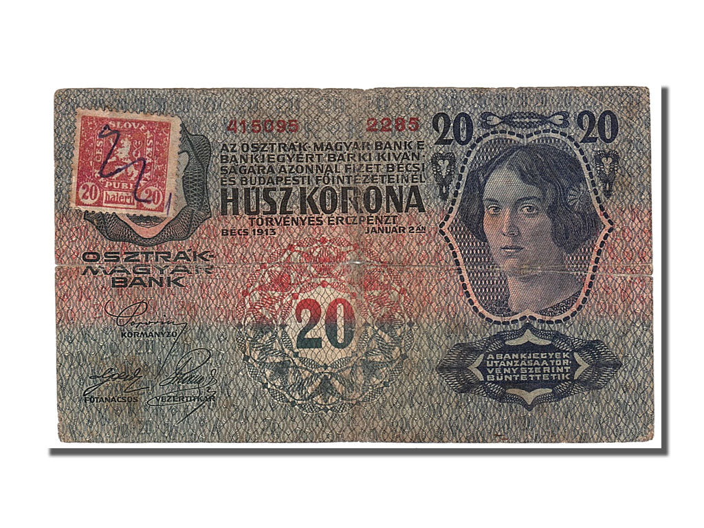 Czechoslovakia, 20 Korun, 1913, KM #2, 1913-01-02, EF(40-45), 415095