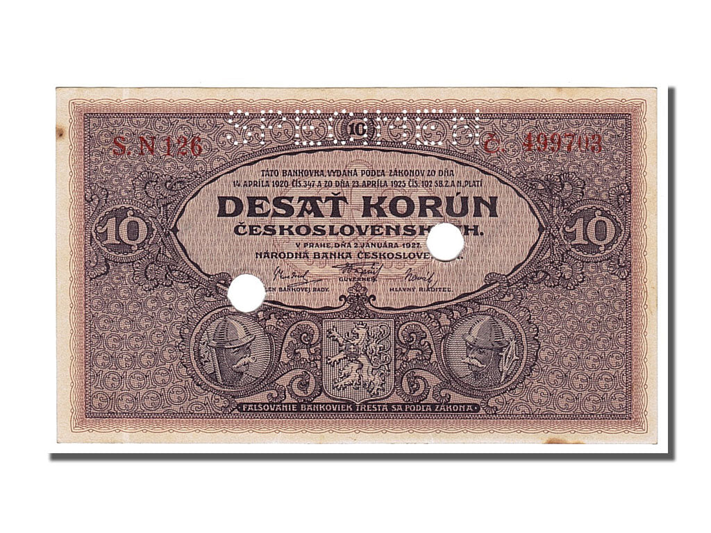 Banknote, Czechoslovakia, 10 Korun, 1927, 1927-01-02, UNC(63)