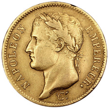 Francia, Napoléon I, 40 Francs, 1811, Paris, MB+, Oro, Gadoury:1084