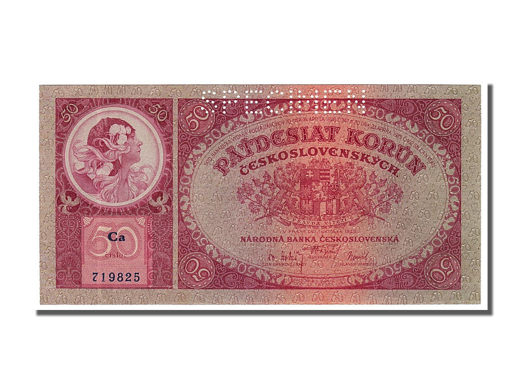 Czechoslovakia, 50 Korun, 1929, KM #22s, 1929-10-01, UNC(65-70), 719825