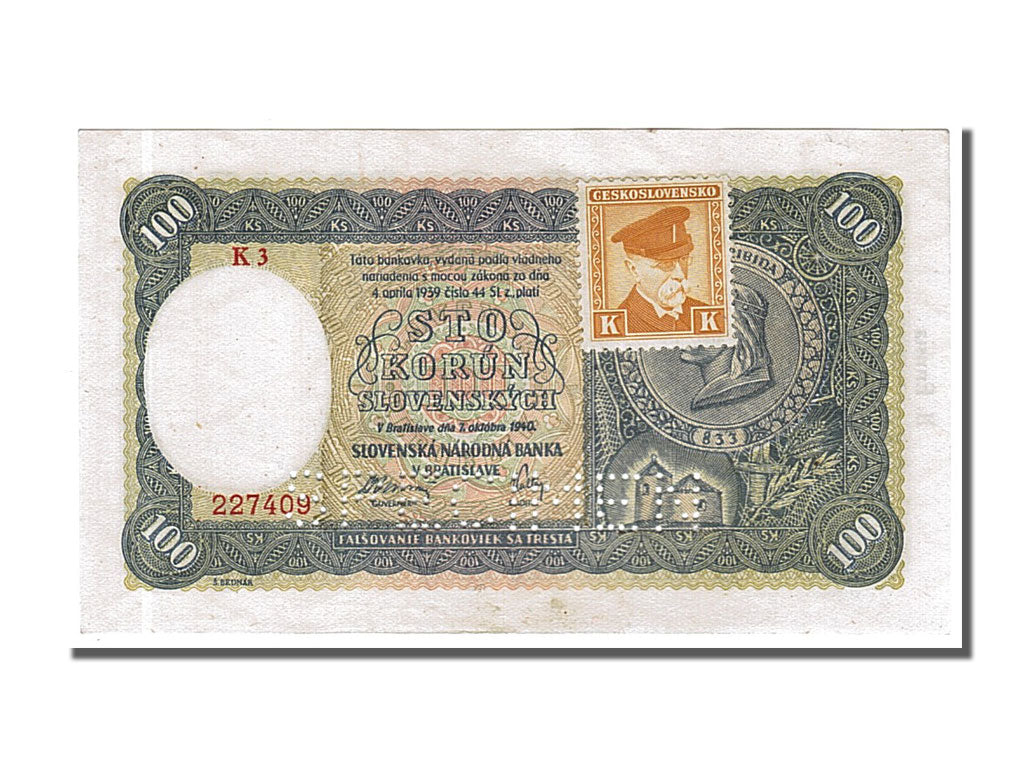 Czechoslovakia, 100 Korun, 1940, KM #52s, 1940-10-07, UNC(65-70), K3 227409