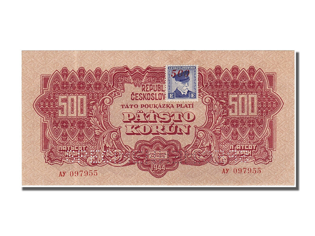 Czechoslovakia, 500 Korun, 1944, KM #55s, UNC(63), AY 097955