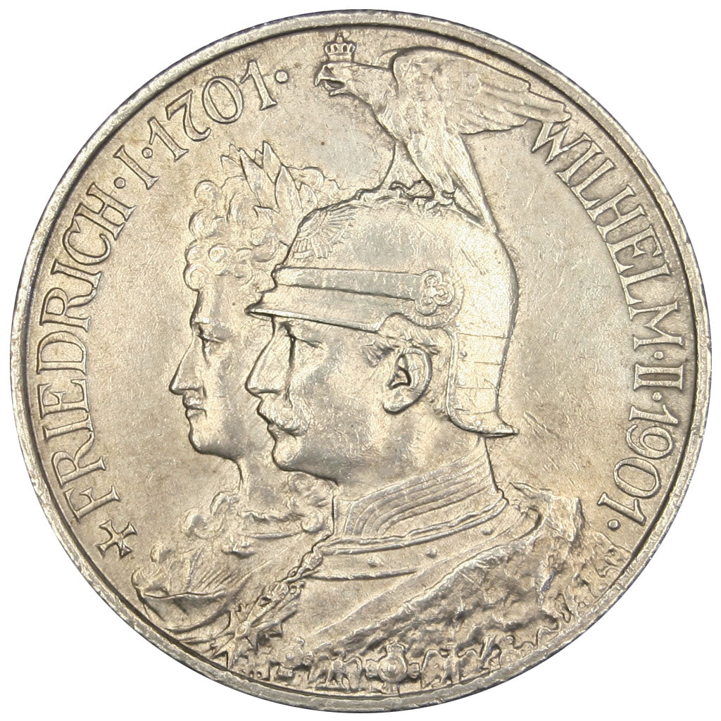 GERMAN STATES, 2 Mark, 1901, Berlin, KM #525, AU(55-58), Silver, 28, 11.11