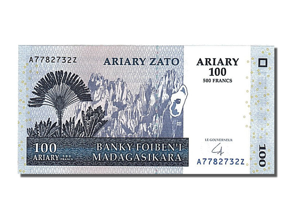 Banknot, Madagascar, 100 Ariary, 2004, UNC(65-70)