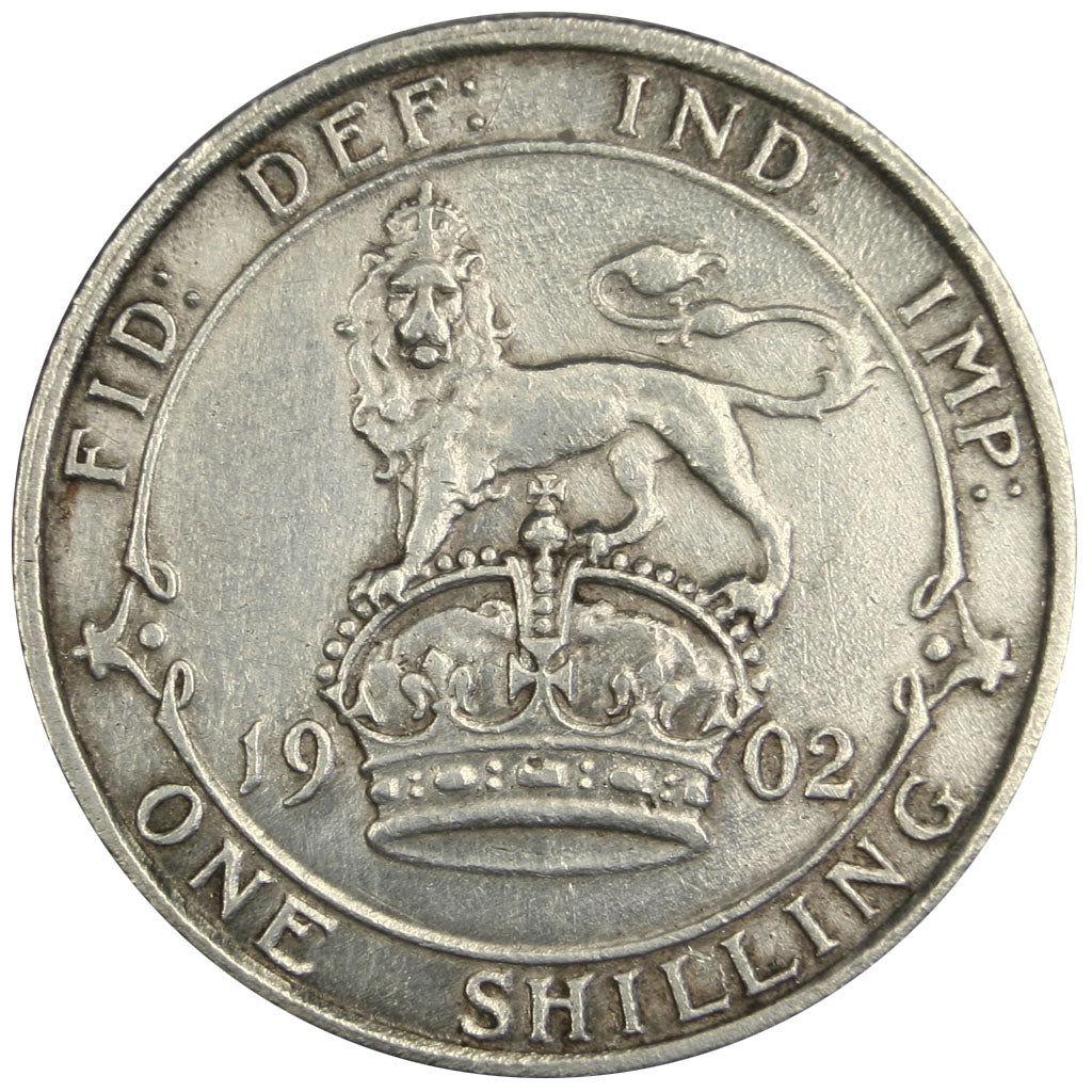 GREAT BRITAIN, Shilling, 1902, KM #800, EF(40-45), Silver, 23.5, 5.61