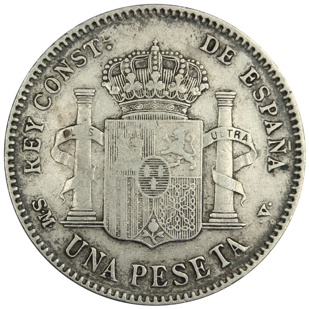 Spagna, Alfonso XIII, Peseta, 1900, Valencia, BB, Argento, KM:706