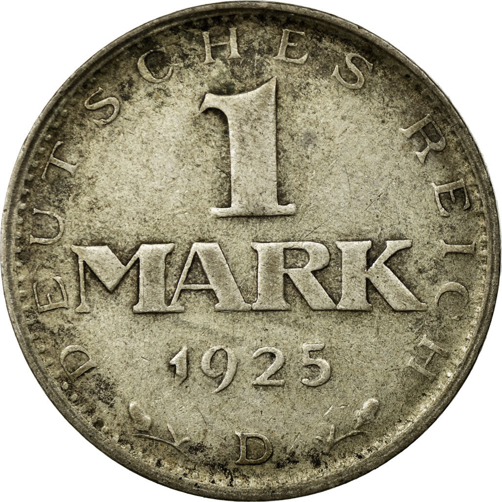 Coin, GERMANY, WEIMAR REPUBLIC, Mark, 1925, Munich, EF(40-45), Silver, KM:42