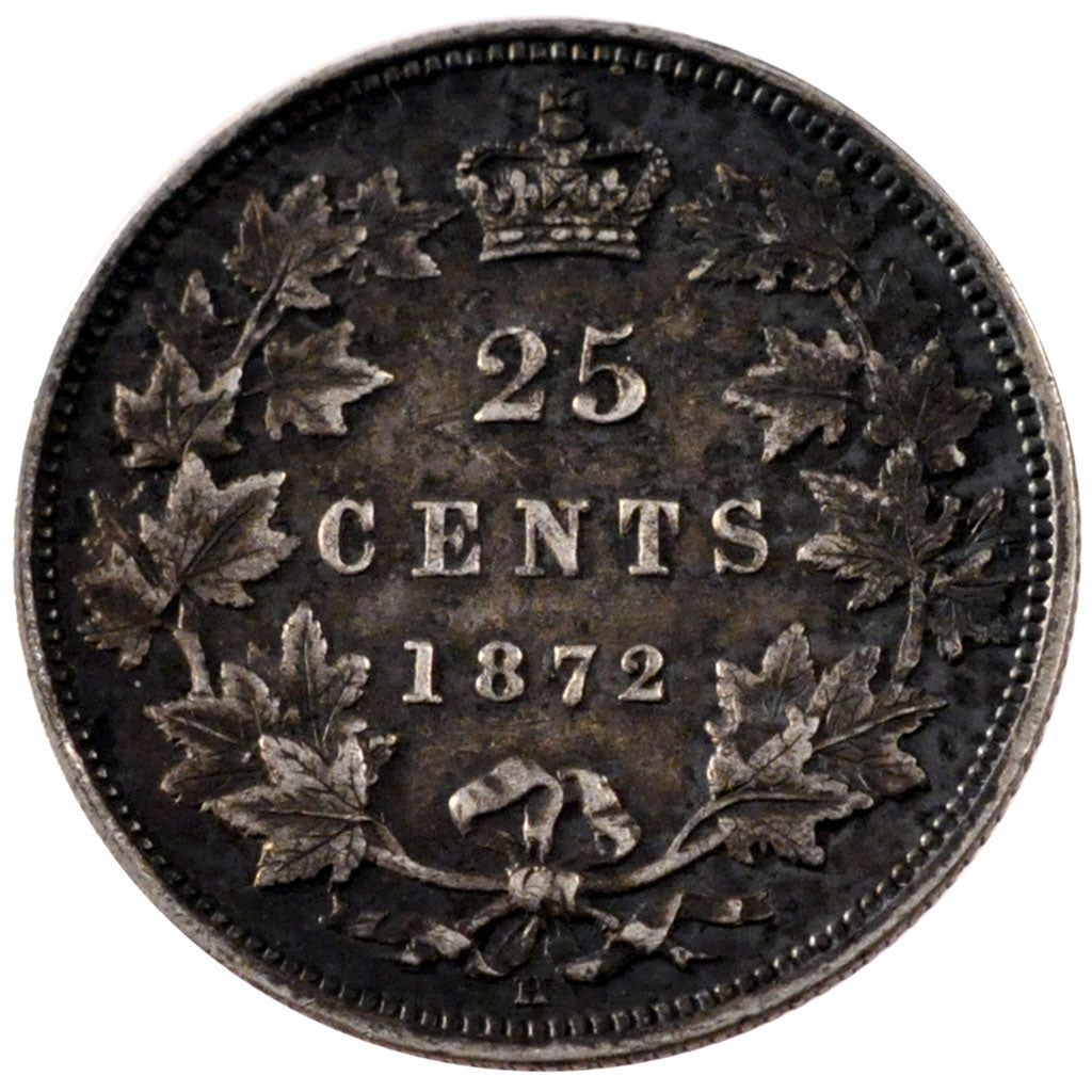 CANADA, 25 Cents, 1872, KM #5, EF(40-45), Silver, 23.88, 5.80