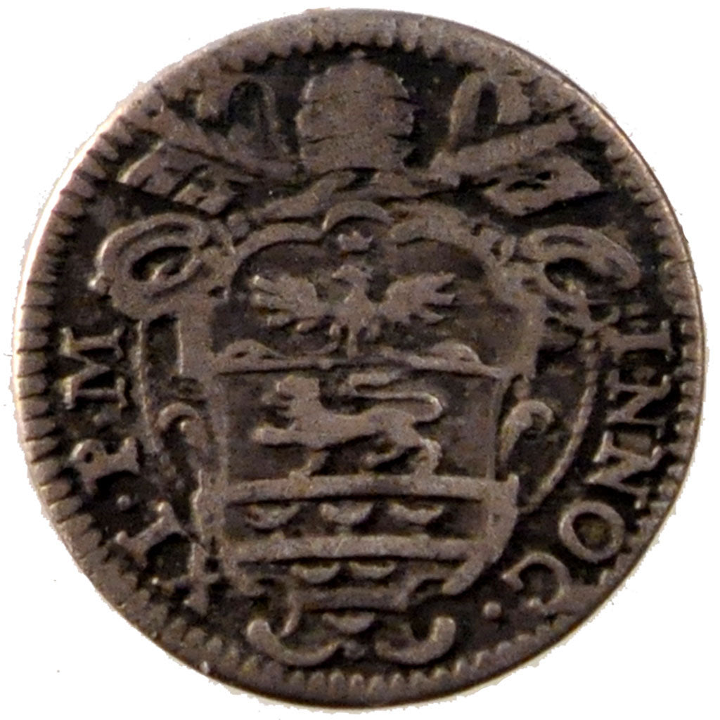 ITALIAN STATES, 1/2 Grosso, 1686, KM #462, VF(30-35), Silver, 0.57