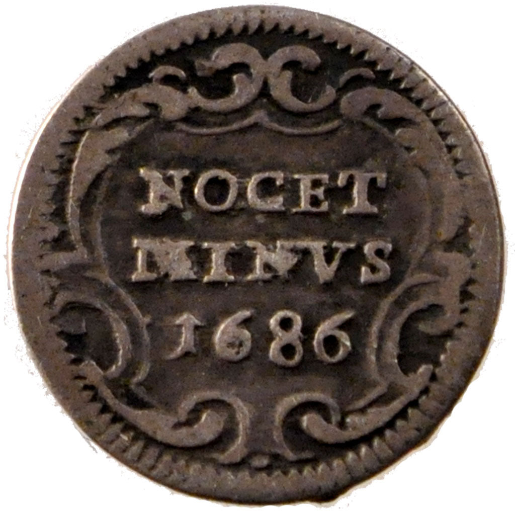 ITALIAN STATES, 1/2 Grosso, 1686, KM #462, VF(30-35), Silver, 0.57