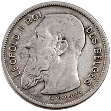 Belgium, 2 Francs, 1904, VF(30-35), Silver, 9.92