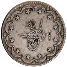 TURKEY, 20 Kurush, 1917, Qustantiniyah, KM #780, EF(40-45), Silver, 37, 23.71