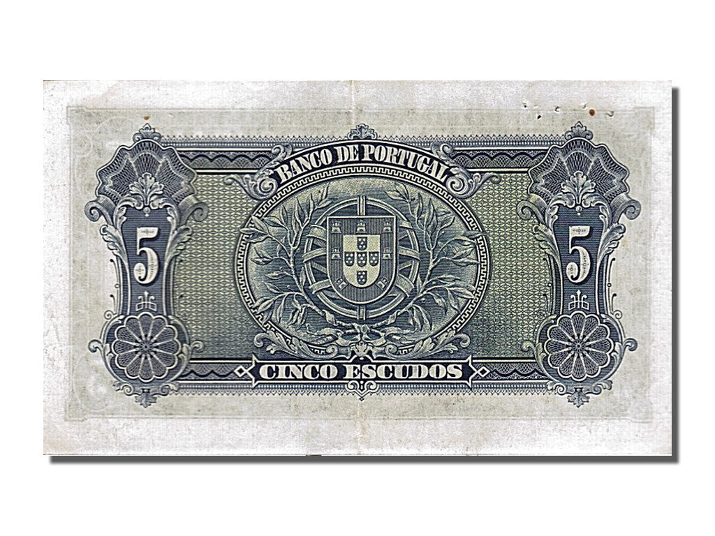 Portugal, 5 Escudos, 1925, KM #133, 1925-01-13, AU(55-58), 11844
