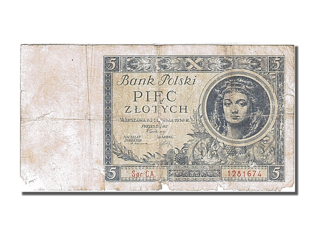 Poland, 5 Zlotych, 1930, KM #72, 1930-01-02, VG(8-10), CA 1281674