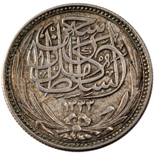 EGYPT, 5 Piastres, 1917, KM #318.1, AU(55-58), Silver, 26, 6.98