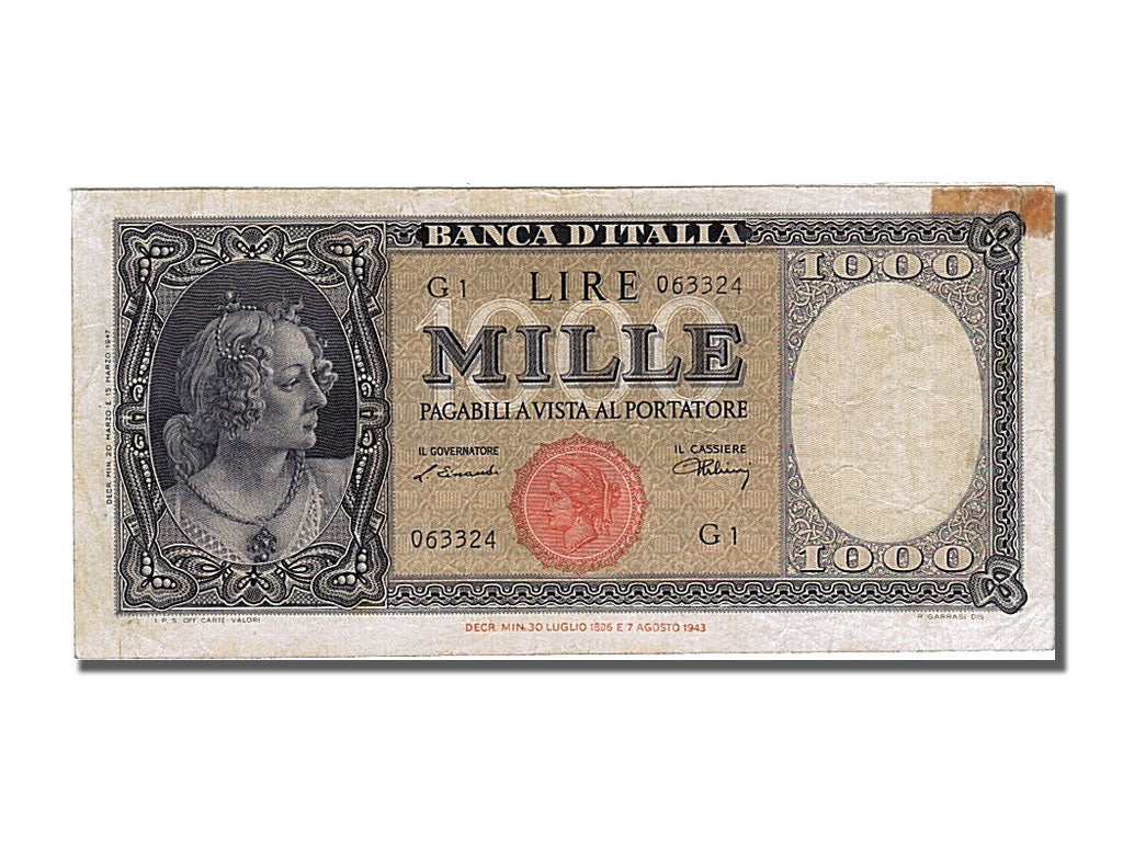 Italie, 1000 Lire, type 1947