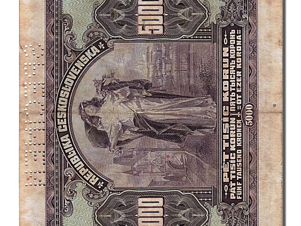 Cecoslovacchia, 5000 Korun, 1920, 1920-07-06, B+