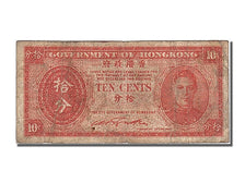 Hong Kong, 10 Cents, 1945, KM #323, F(12-15)