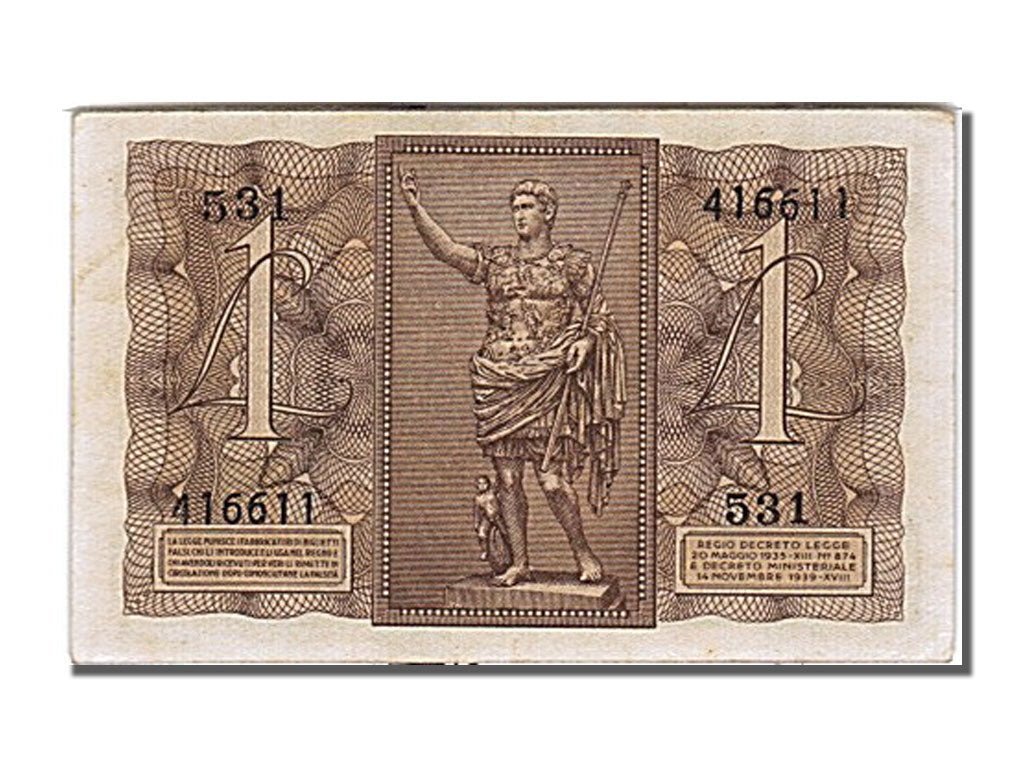 Italy, 1 Lira, 1939, KM #26, 1939-11-14, UNC(60-62), 531 416611