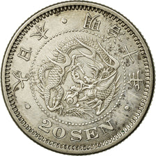 Munten, Japan, Mutsuhito, 20 Sen, 1877, ZF+, Zilver, KM:24