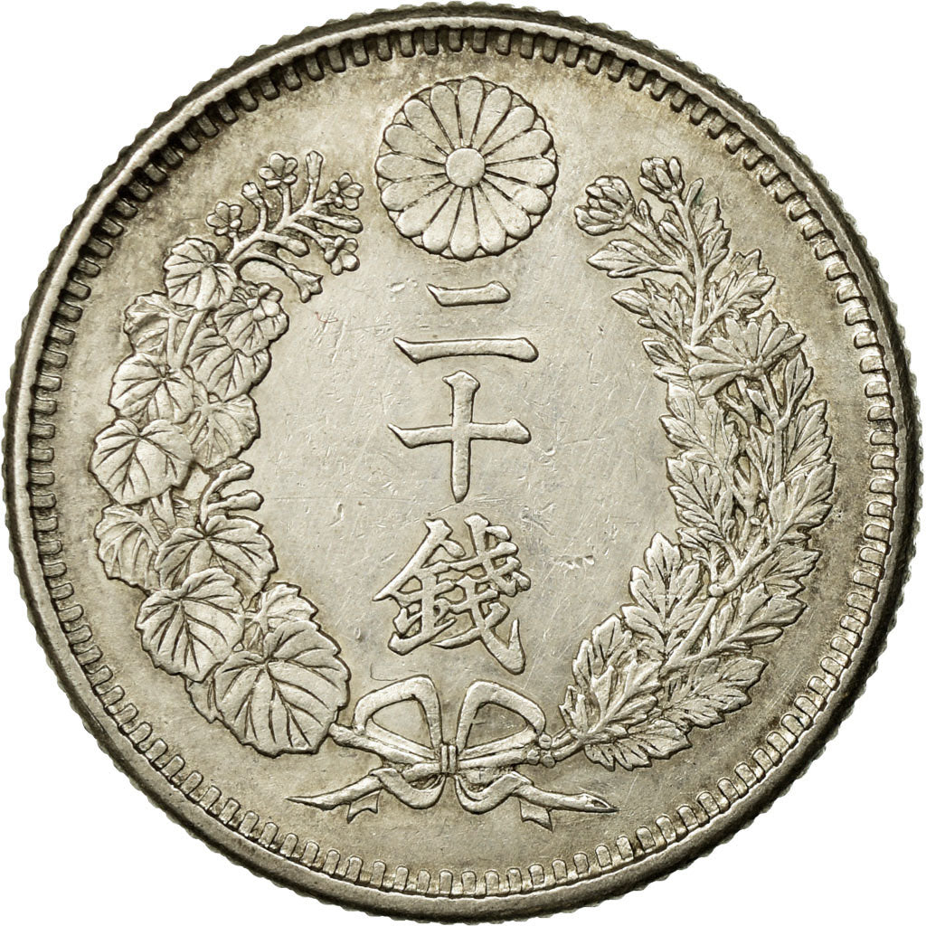 Coin, Japan, Mutsuhito, 20 Sen, 1877, AU(50-53), Silver, KM:24