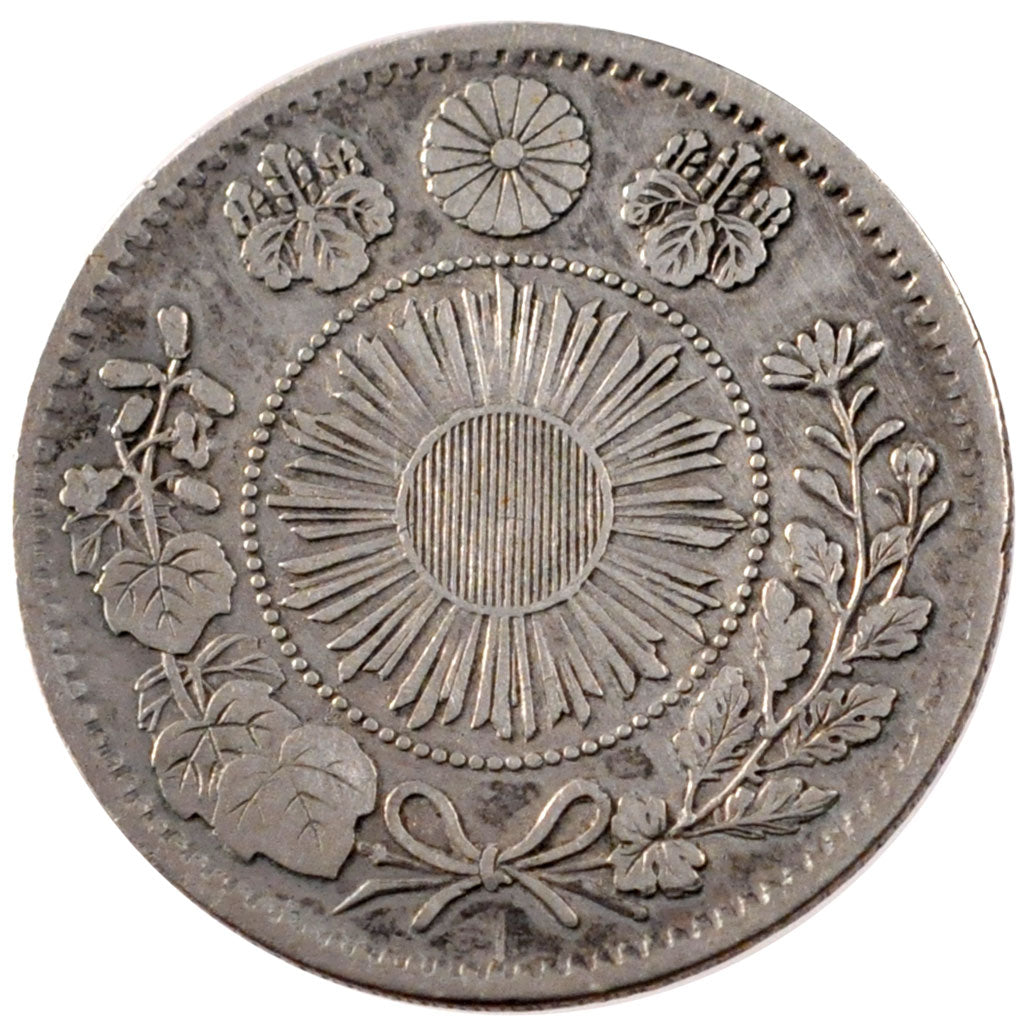JAPAN, 20 Sen, 1871, KM #3, EF(40-45), Silver, 24, 5.00