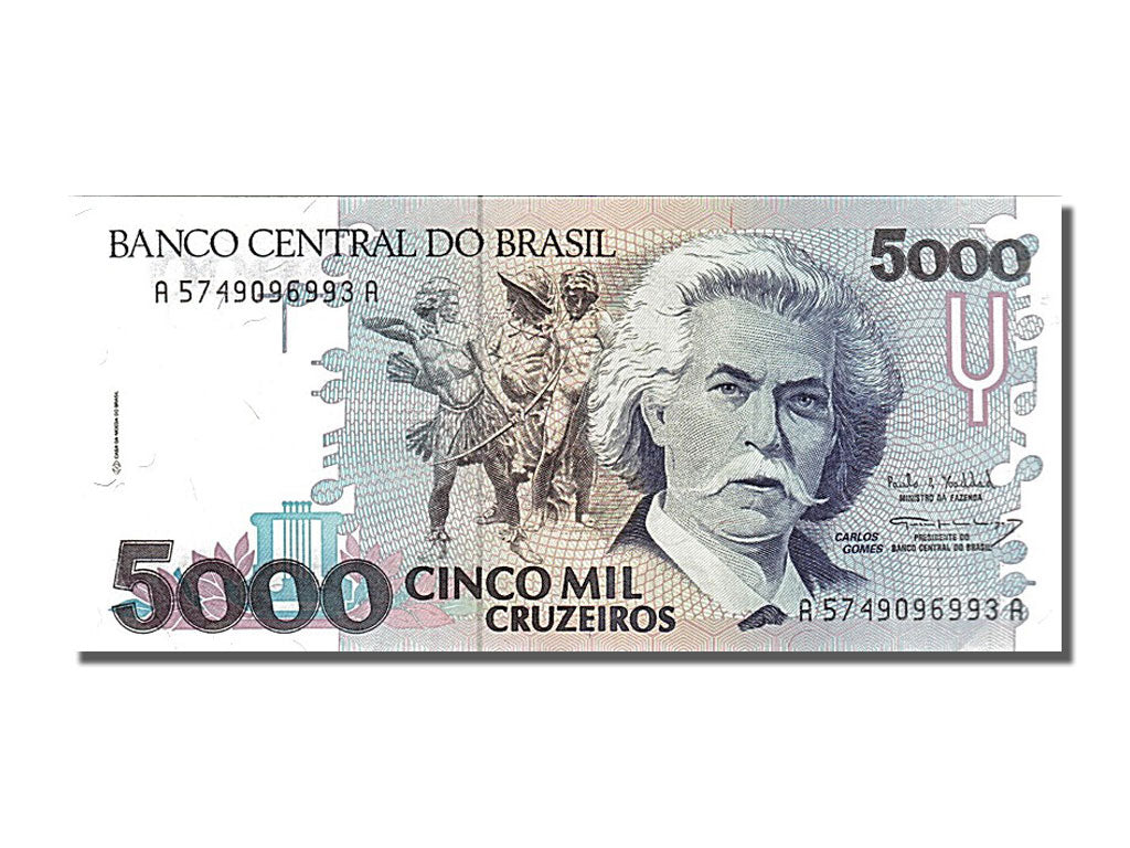 Banknote, Brazil, 5000 Cruzeiros, 1993, UNC(65-70)