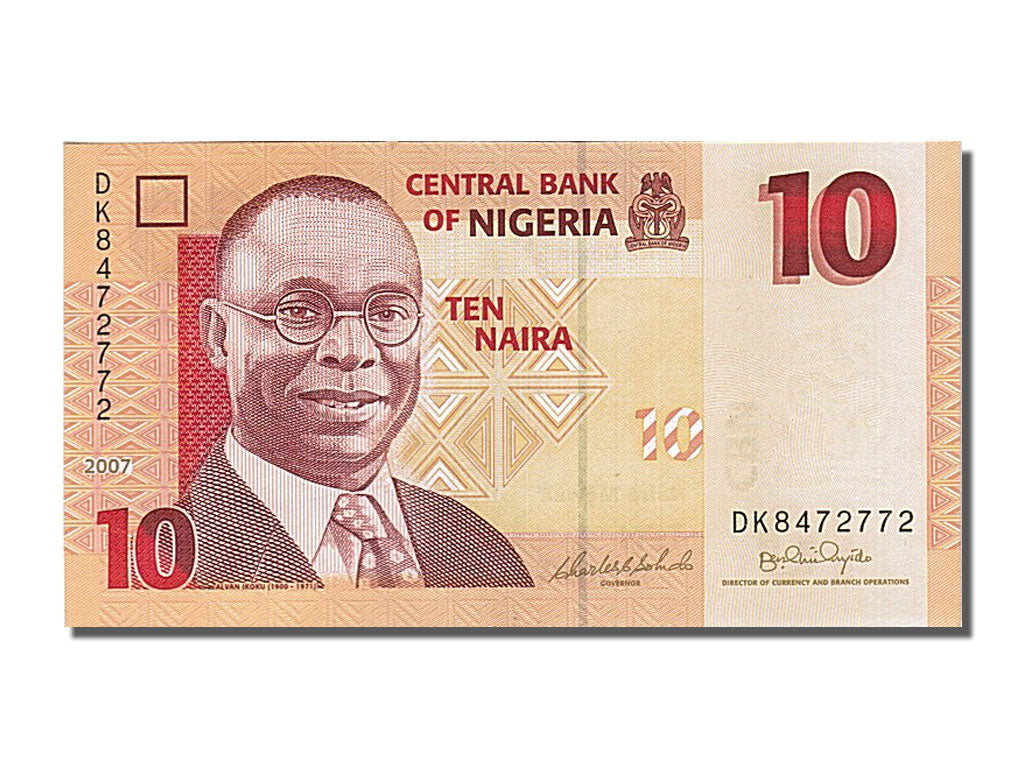 Geldschein, Nigeria, 10 Naira, 2007, UNZ