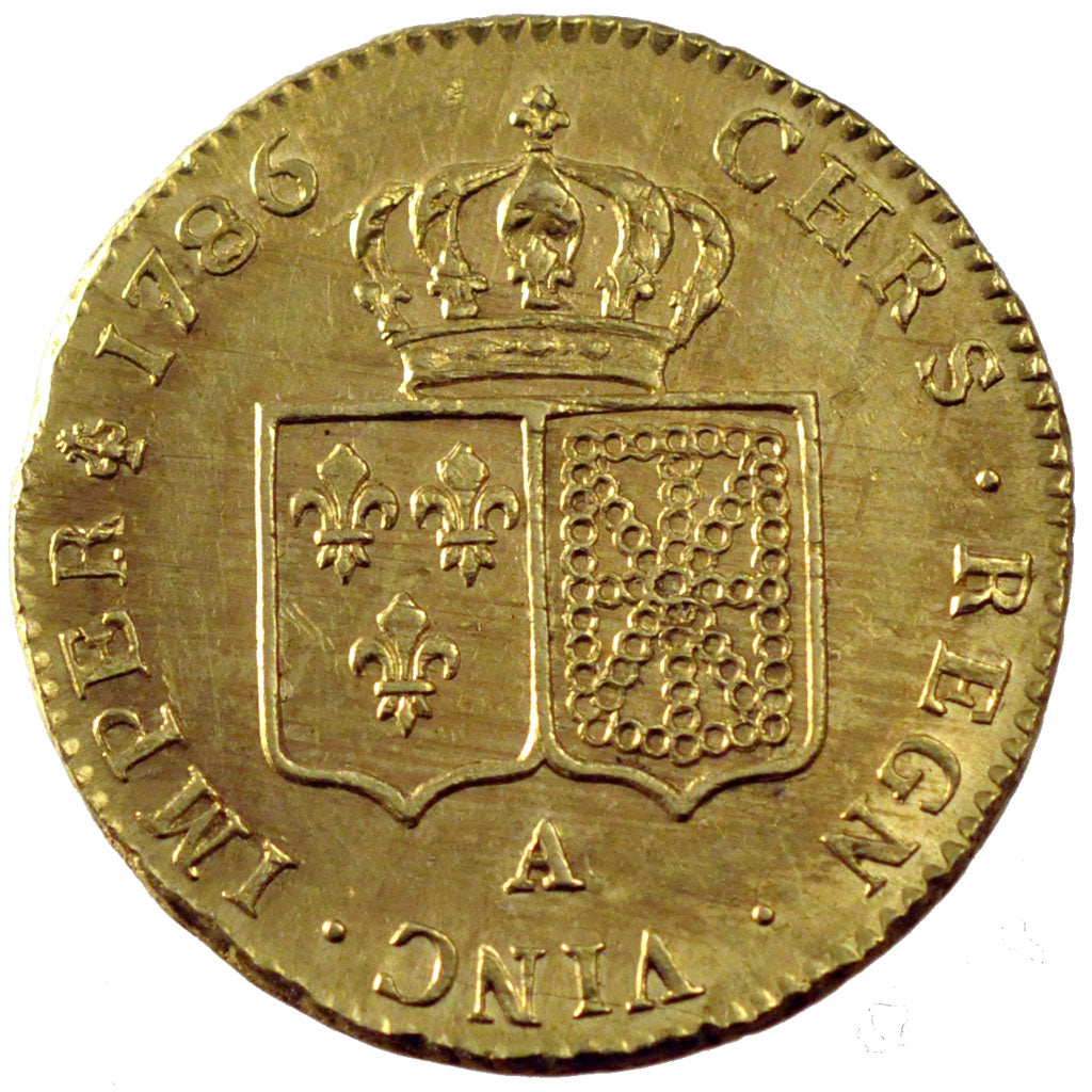 FRANCE, Louis XVI, 2 Louis D'or, 1786, Paris, Gold, PCGS AU55, KM 592.1