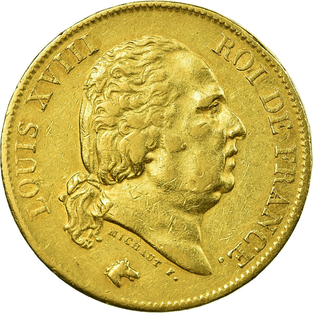 Coin, France, Louis XVIII, Louis XVIII, 40 Francs, 1816, Bayonne, AU(50-53)
