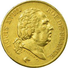 Moneda, Francia, Louis XVIII, Louis XVIII, 40 Francs, 1816, Bayonne, MBC+, Oro