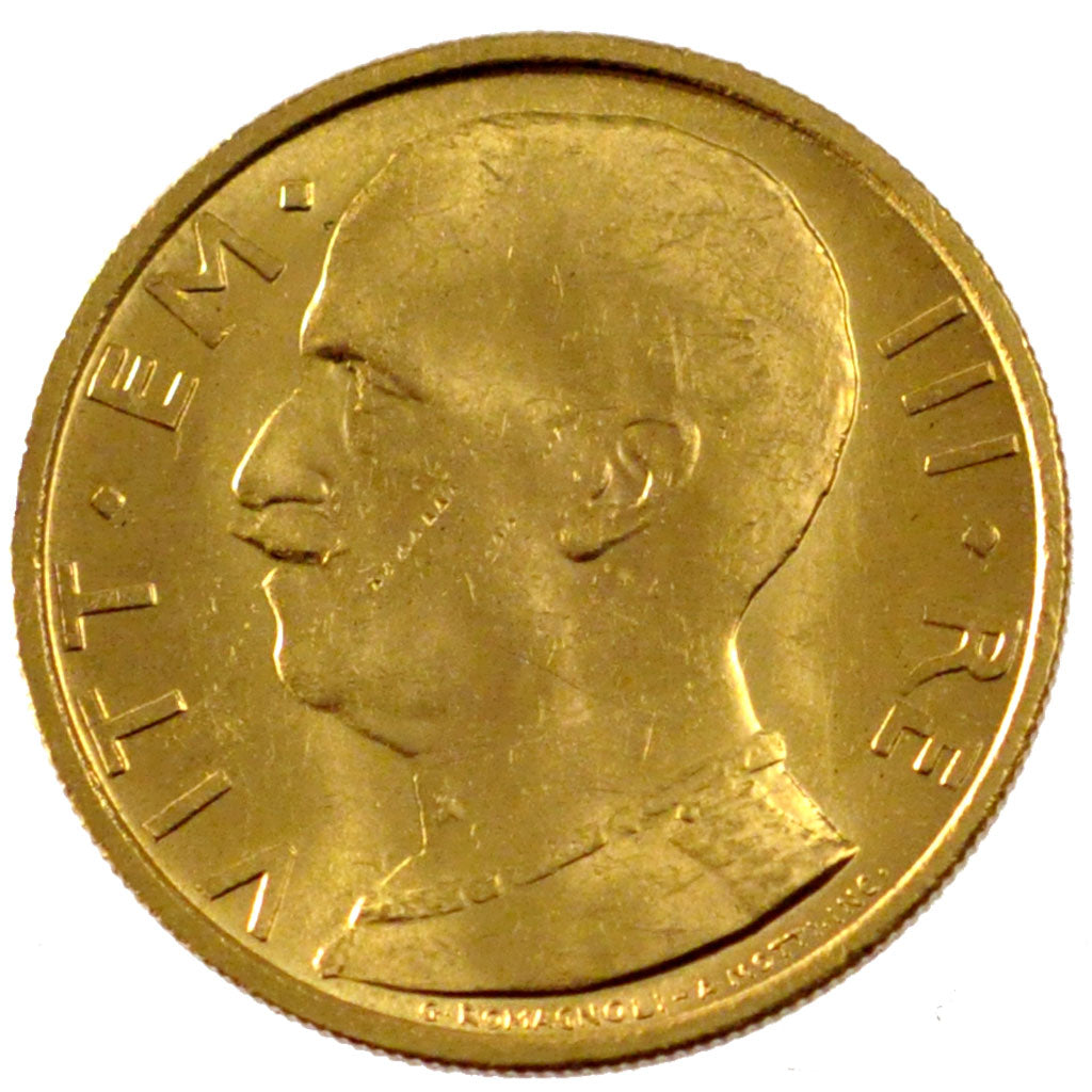ITALY, 50 Lire, 1931, Rome, KM #71, graded, PCGS, MS(63), Gold, 4.40