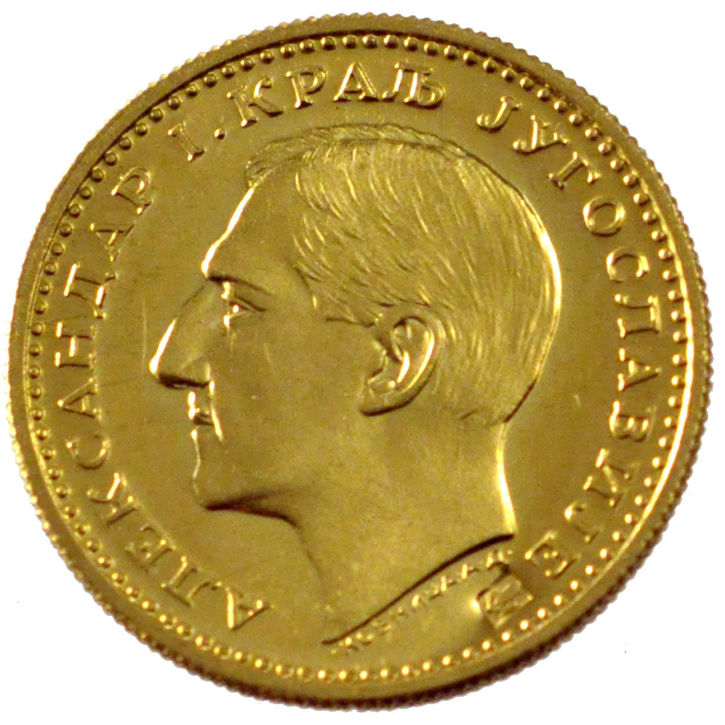 YUGOSLAVIA, Dukat, 1932, Belgrade, KM #12.2, MS(60-62), Gold, 3.49