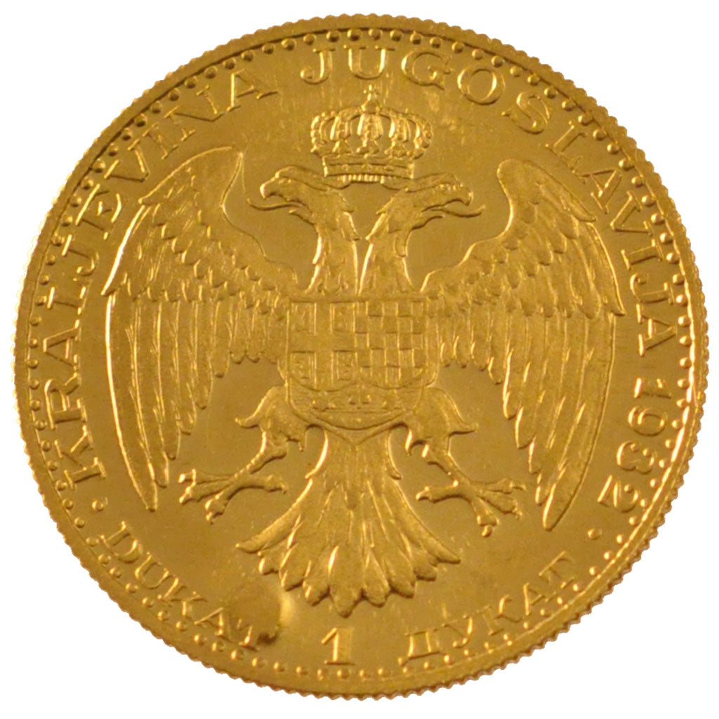 YUGOSLAVIA, Dukat, 1932, Belgrade, KM #12.2, MS(60-62), Gold, 3.50