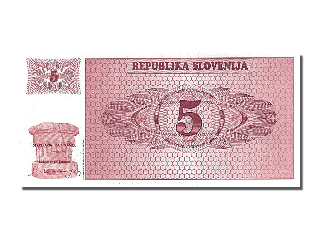 Banknote, Slovenia, 5 (Tolarjev), 1990, UNC(65-70)