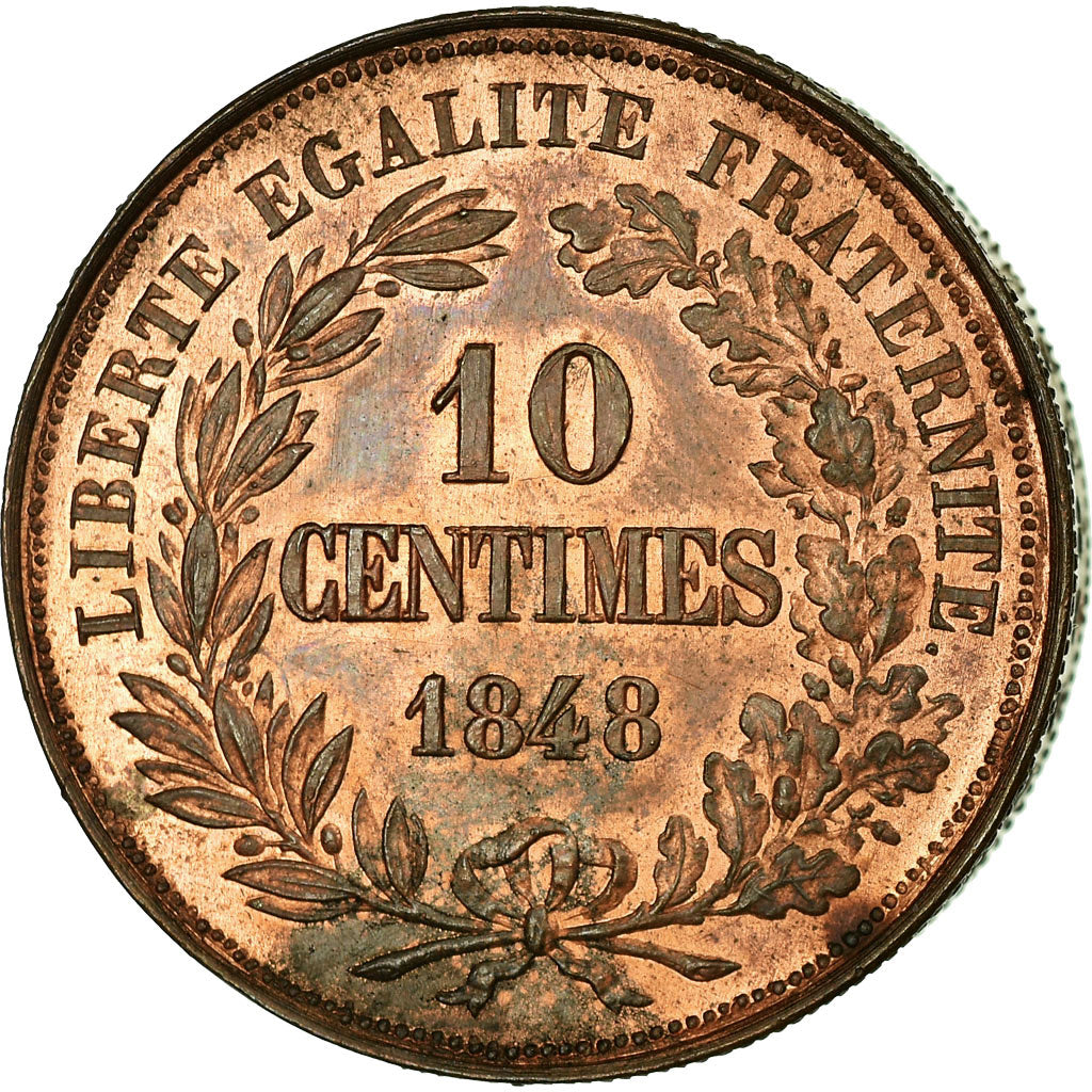 Coin, France, Essai-piéfort Concours de Alard, 10 Centimes, 1848, MS(60-62)